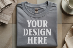 Sport Grey Gildan 5000 Flat Lay Tshirt Mockup, G5000 mockups Product Image 1