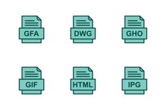Set Of File Formats Icons Product Image 1