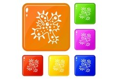 Bacteria icons set vector color Product Image 1