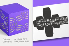 Wavy Ornaments Cuttable Gift Box with Repeating Holes SVG Product Image 2