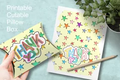 Thank You Pillow Favor Box with Holes and Stars Pattern Product Image 3