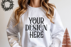 Christmas Gildan 18000 White Crewneck Sweatshirt Mockup Product Image 1