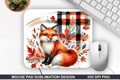 Cute Fox Mouse Pad Sublimation, Animals Mouse Pad PNG Product Image 1