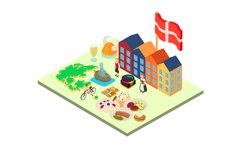 Scandinavia concept banner, isometric style Product Image 1