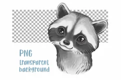 Watercolor animals Raccoon graphics Woodland baby animals Product Image 2
