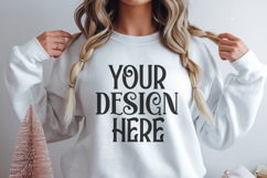 Christmas Gildan 18000 White Crewneck Sweatshirt Mockup Product Image 1