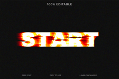 3D editable text effect with a distorted fire glow Product Image 1