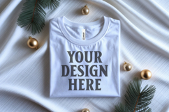 Christmas Bella Canvas 3001White Folded Tshirt Mockup Product Image 1