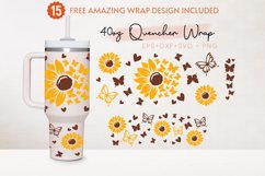 Sunflower With Butterfly 40oz Quencher Tumbler, Floral Product Image 1