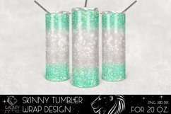 Turquoise Glitter Tumbler Sublimation, Tumbler Design PNG Product Image 1
