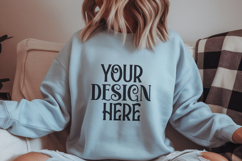 Light Blue Gildan 18000 Sweatshirt Mockup,G18000 Crewneck Product Image 1