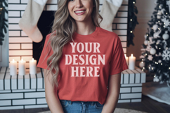 Christmas Bella Canvas 3001 Shirt Mockup ,Trandy Mockup Product Image 1