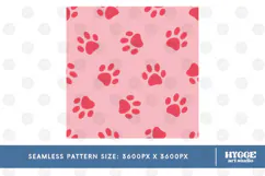 American 4th of July Cat Dog Paw Seamless Pattern PNG DTF Product Image 2