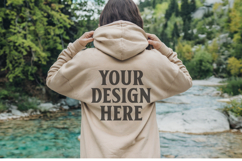 Sand Gildan 18500 Hoodie Mockup, G18000 Hoodie Model mockup Product Image 1