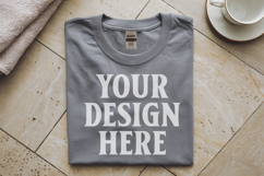 Sport Grey Gildan 5000 Flat Lay Tshirt Mockup, G5000 mockups Product Image 1