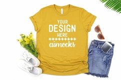 Heather Mustard Bella Canvas T-shirt Mockup, Summer Style 1 Product Image 1