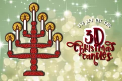 3D Candles Layered svg Scandinavian Christmas 3d Winter Product Image 1