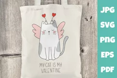 My cat is my Valentine svg. Valentine day svg Product Image 1
