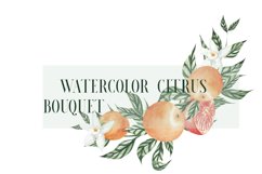 Citrus watercolor bouquet, orange blossom with mandarin Product Image 1