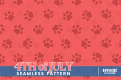 American 4th of July Cat Dog Paw Seamless Pattern PNG DTF Product Image 1