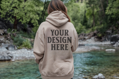 Sand Gildan 18500 Hoodie Mockup, G18000 Hoodie Model mockup Product Image 1
