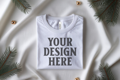 Christmas Bella Canvas 3001White Folded Tshirt Mockup Product Image 1