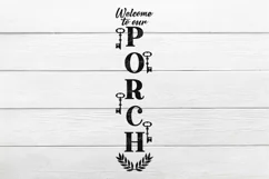 Welcome Porch Sign SVG, Front Porch Sign SVG, Vertical Sign Product Image 2