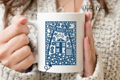 Home sweet home paper cut design SVG / DXF / EPS / PNG files Product Image 2