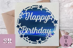 Birthday star card | Paper cutting | birthday card SVG Product Image 2