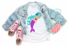 Mermaid svg Mermaid birthday svg Mermaid sublimation design Product Image 7
