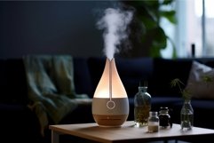 Aroma diffuser emitting steam on a cozy evening Product Image 1