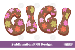gigi Png Retro Flowers Mother&#039;s Day Floral Mom Sublimation Product Image 1