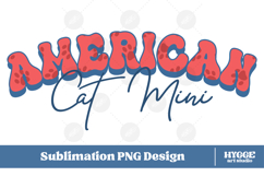 American Cat Mini 4th of July USA Paw DTF PNG Sublimation Product Image 1