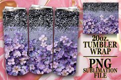 Dazzling Floral Leopard Tumbler Wrap: Sublimation - 20oz Product Image 1