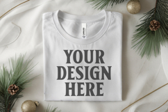 Christmas Bella Canvas 3001White Folded Tshirt Mockup Product Image 1