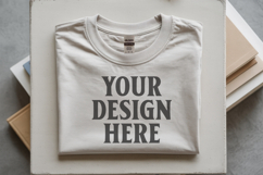 White Gildan 5000 Flat Lay Tshirt Mockup, G5000 mockups Product Image 1