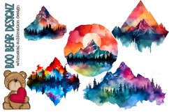 Watercolor Mountain Sublimation design Product Image 1
