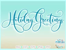 Holiday Greetings Horizontal Wood Sign SVG Dxf Eps Png PDF Product Image 2