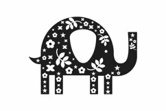 Elephant Paper Cut Abstract and Floral Shapes SVG, AI, EPS Product Image 2