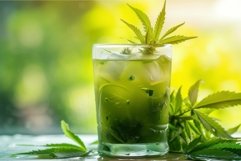 Refreshing cannabis infused beverage on nature background Product Image 1