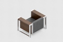 Isometric Arm Chair 3D isolated render Product Image 1