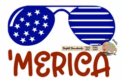 America sunglasses 'Merica svg CUT file July 4th flag svg Product Image 2