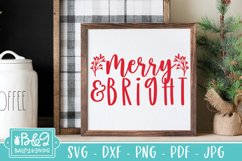 Christmas Sign SVG | Merry and Bright SVG Product Image 5