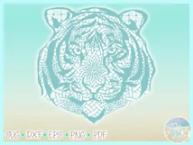 Tiger Mandala Zentangle SVG | Tiger SVG | Mandala SVG Product Image 3