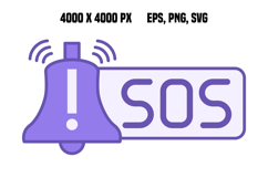 Purple SOS Icon Product Image 1