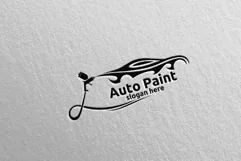 Car Painting Logo with Spray Gun and Sport Car Concept 9 Product Image 5