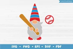 Baseball Gnome, Sport Gnome, Funny Baseball SVG PNG DXF EPS Product Image 1