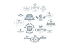 Shopping logo icons set, simple style Product Image 1
