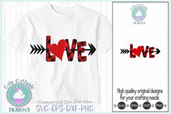 Valentines day svg Plaid LOVE Heart Arrow SVG Cut file Product Image 1