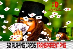 50 PLAYING CARDS TRANSPARENT PNG FILES, PHOTOSHOP OVERLAYS Product Image 1